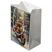 チワホアドッグ乗馬オートバイクリスマス ミディアムペーパーバッグ (裏面アングル)