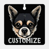 チワホアドッグ名前をカスタムするメモリアルクリスマス メタルオーナメント (正面)