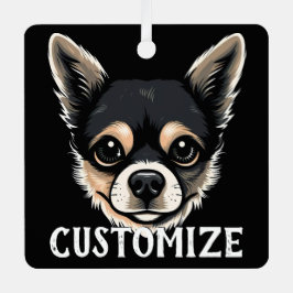 チワホアドッグ名前をカスタムするメモリアルクリスマス メタルオーナメント