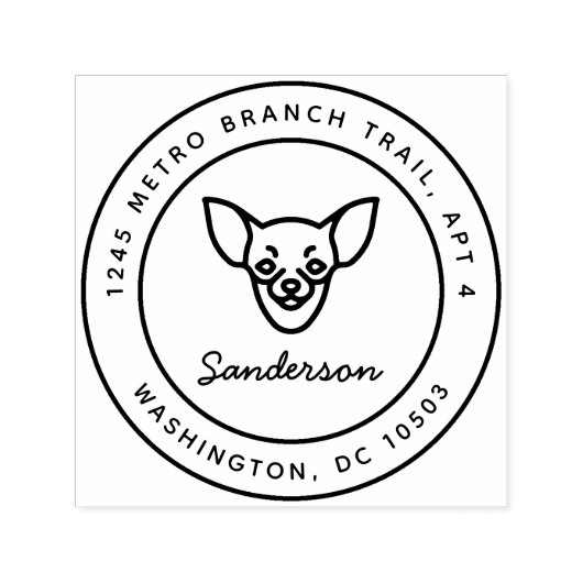 チワホアドッグ差出人住所スタンプセルフインキング セルフインキングスタンプ (デザイン)