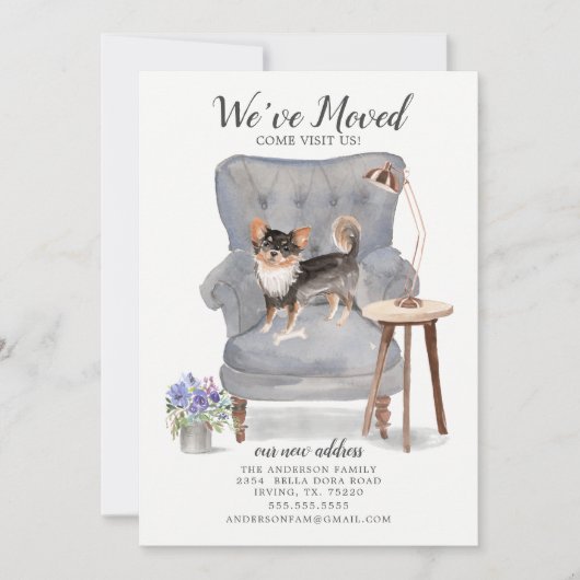 チワホアドッグ引っ越しました移動告知 案内状 (正面)