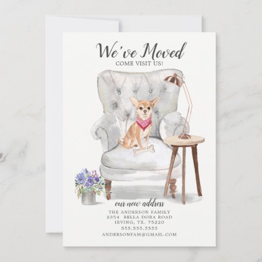 チワホアドッグ引っ越しました移動告知 案内状 (正面)