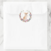 チワホアドッグ春の花リース ラウンドシール (バッグ)