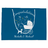 チワホアドッグ赤ちゃんシャワー ラージペーパーバッグ (裏面)