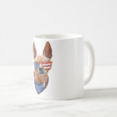 チワホアドッグUSAアメリカ独立7月4日 コーヒーマグカップ (正面右)