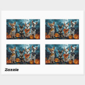 チワホアハロウィン不気味ン 長方形シール (シート)