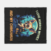 チワホアハロウィーンパピーストリックまたはトリートドッグ恋人 フリースブランケット (正面(横))