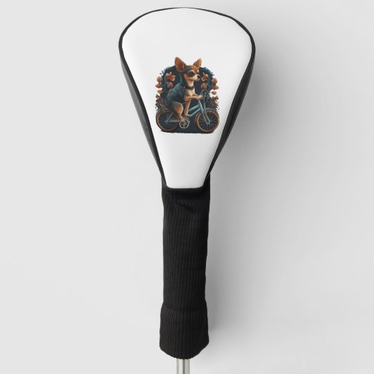 チワホアバイクサイクリックスドッグサイクリング ゴルフヘッドカバー (正面)