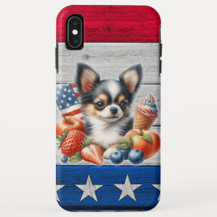 チワホアパトリオティックフルーツUSAロングヘアチワワ iPhone XS MAXケース