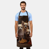 チワホアパピーオータムデライトカボチャ エプロン (着用した状態)