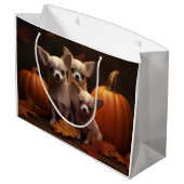 チワホアパピーオータムデライトカボチャ ラージペーパーバッグ (裏面アングル)