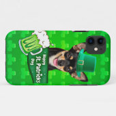 チワホアパピードッグセントパトリックの日グリーンクローバー Case-Mate iPhoneケース (裏面(横))