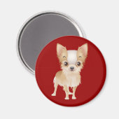 チワホアパピードッグレッド冷蔵庫用マグネット マグネット (正面/裏面)