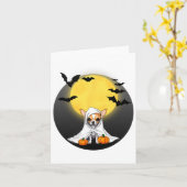 チワホアパピー幽霊ハロウィーンの衣装 – 小さなDo カード (黄色い花)
