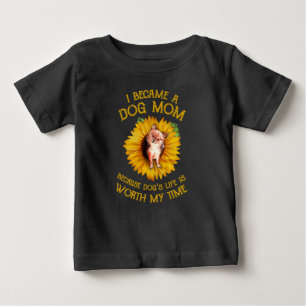 チワホアヒマワリ犬ママ犬の恋人ことわざギフト ベビーTシャツ