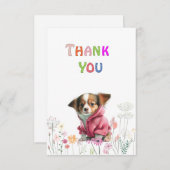 チワホアピンクセーターサンキューカード サンキューカード (正面/裏面)