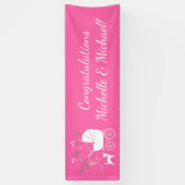 チワホアベビーシャワーピンクガールドッグ 横断幕 (縦)