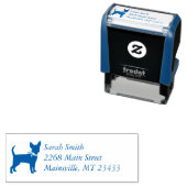 チワホアベビーシャワーブルーボーイドッグ セルフインキングスタンプ (インサイチュ)