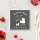 チワホアベビーシャワー男女兼用かわいい スタンダードカクテルナプキン (インサイチュ)