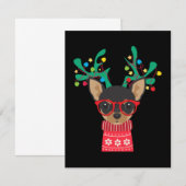 チワホアホおもしろいリデイクリスマスクリスマス サンキューカード (正面/裏面)