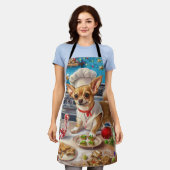 チワホアホリデーベーキング:フェスティバルクリスマス エプロン (着用した状態)