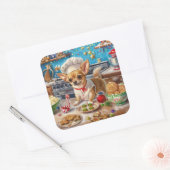 チワホアホリデーベーキング:フェスティバルクリスマス スクエアシール (封筒)