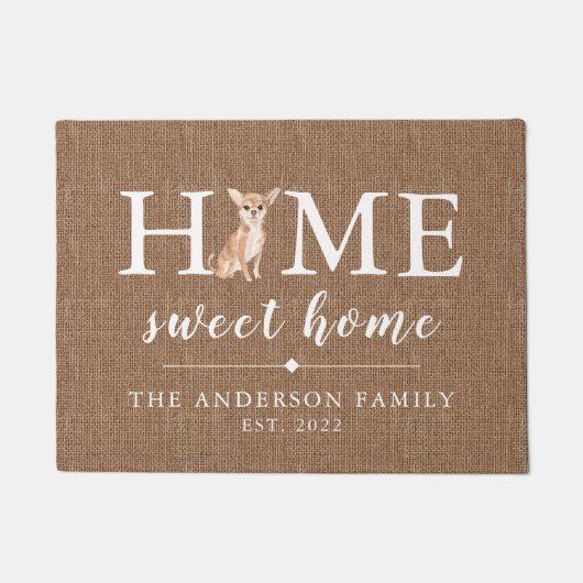 チワホアホームスイートホームドオーマット ドアマット (正面)