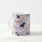 チワホアボーンズとポーズパープル コーヒーマグカップ (正面左)
