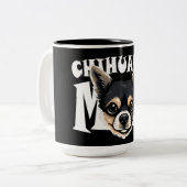 チワホアママかわいいチワホアママ子犬 ツートーンマグカップ (正面左)