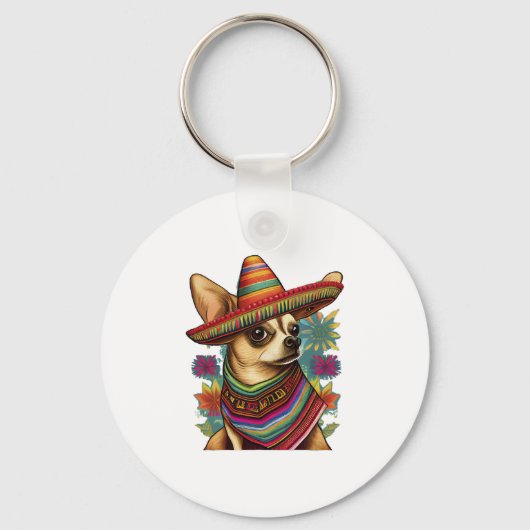 チワホアメキシコシンコデマヨおもしろい犬 キーホルダー (正面)