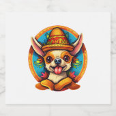 チワホアメキシコシンコデマヨおもしろい犬 スパークリングワインラベル (シングルラベル)