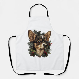 チワホアメリークリスマスクリスマスツリーかわいい犬 エプロン