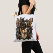 チワホアメリークリスマスクリスマスツリーかわいい犬 トートバッグ (クローズアップ)