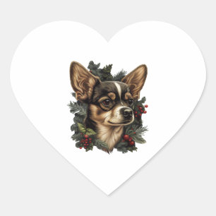 チワホアメリークリスマスクリスマスツリーかわいい犬 ハートシール
