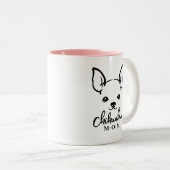チワホアモマコーヒーマグとチワワ顔 ツートーンマグカップ (正面右)