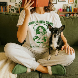 チワホアモマソーシャルクラブ女性犬愛好家 Tシャツ