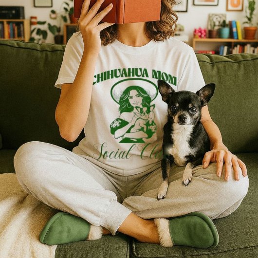 チワホアモマソーシャルクラブ女性犬愛好家 Tシャツ