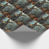 チワホアライディングオートバイハロウィンホラー ラッピングペーパー (角)