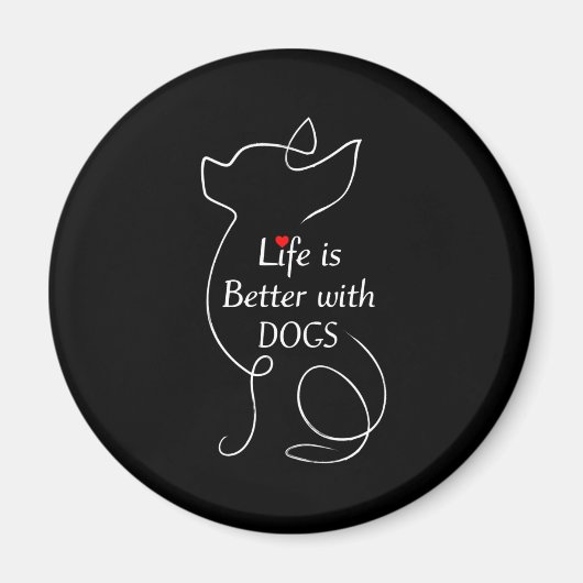チワホアライフ犬のギフト犬の恋人と良い マグネット (正面)