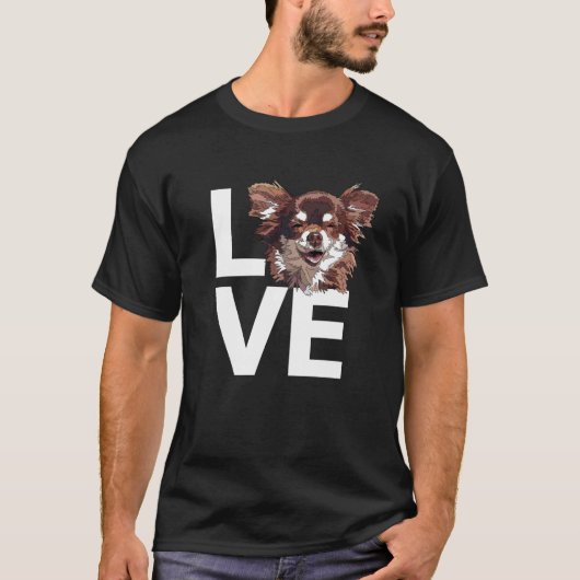 チワホアラブ長髪チワロング毛幸せ Tシャツ (正面)