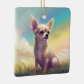 チワホアレインボーブリッジペットドッグメモリアル悔やみや弔慰 セラミックオーナメント (右)