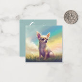 チワホアレインボーブリッジペットドッグメモリアル悔やみや弔慰 ノートカード (正面/裏面インサイチュ)