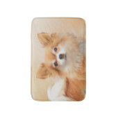 チワホアロングヘアドッグ絵を描ズオリジナルアート バスマット (正面縦)