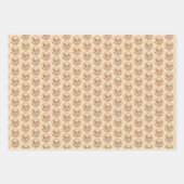 チワホアロングヘアドッグ絵を描ズオリジナルアート ラッピングペーパーシート (正面)