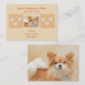 チワホアロングヘアドッグ絵を描ズオリジナルアート 名刺 (正面/裏面)