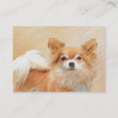 チワホアロングヘアドッグ絵を描ズオリジナルアート 名刺 (裏面)