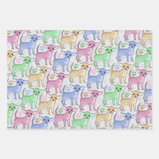 チワホア恋人パタカラフルーン ラッピングペーパーシート (正面)