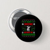 チワホア醜いクリスマスセーター 缶バッジ (正面&裏面)