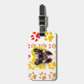 チワホワハートポープリントズ ラゲッジタグ (正面縦)
