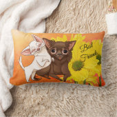 チワホワ最高のフレンド枕 ランバークッション (ブランケット)